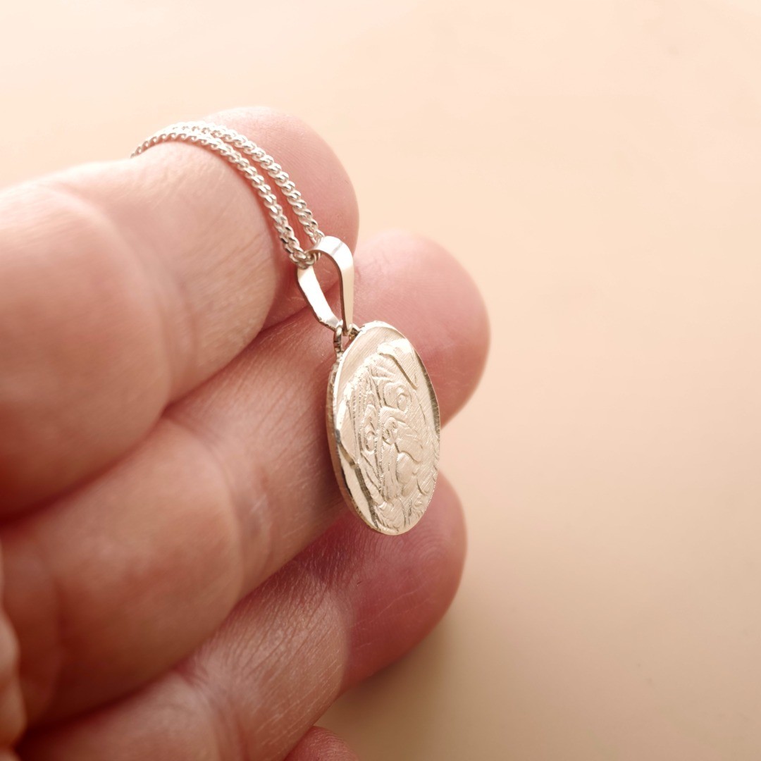 Pug Dog Necklace Sterling Silver Engraved Pet Lover Gift Handmade UK Personalise