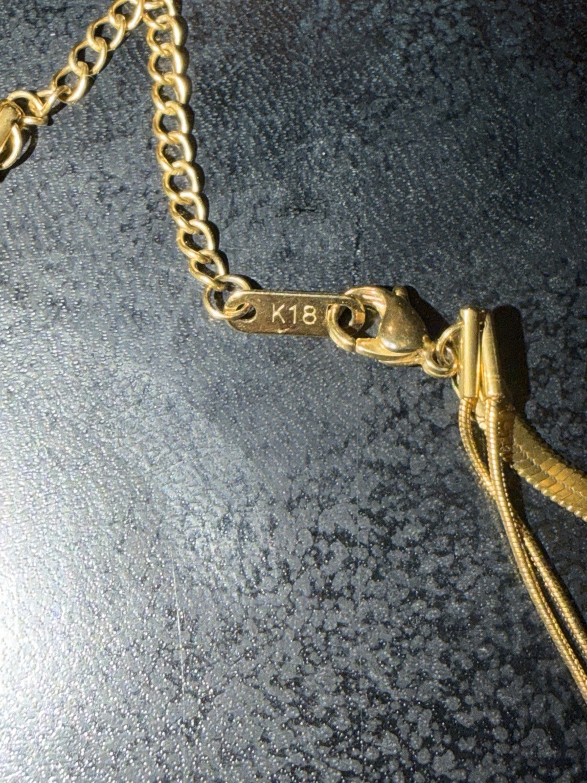 18K Yellow Gold Curb Link Chain Necklace – Lobster Clasp, Gold Tone