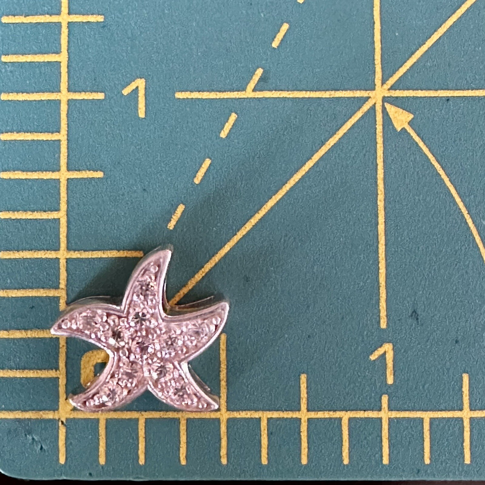 Sea Tiny Starfish Slide Pendant Star Clear Crystal 925 Watson Sterling Silver