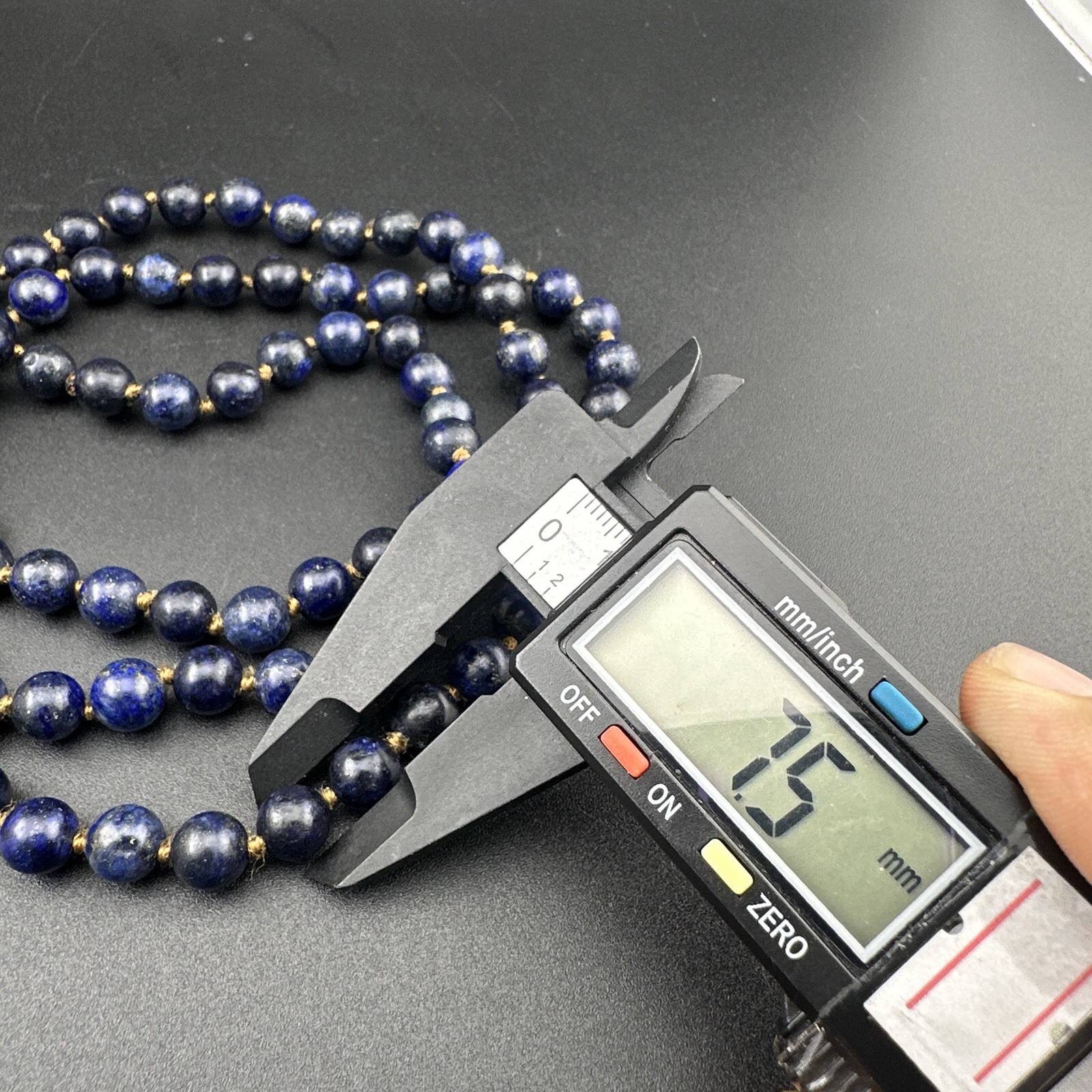 Antique Natural Lapis Lazuli Stone Beaded Necklace Rare