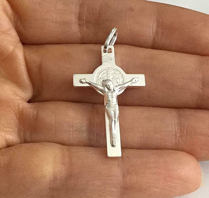 925 Sterling Silver Saint Benedict Cross / Cruz de San Benito plata 925 -ESP14