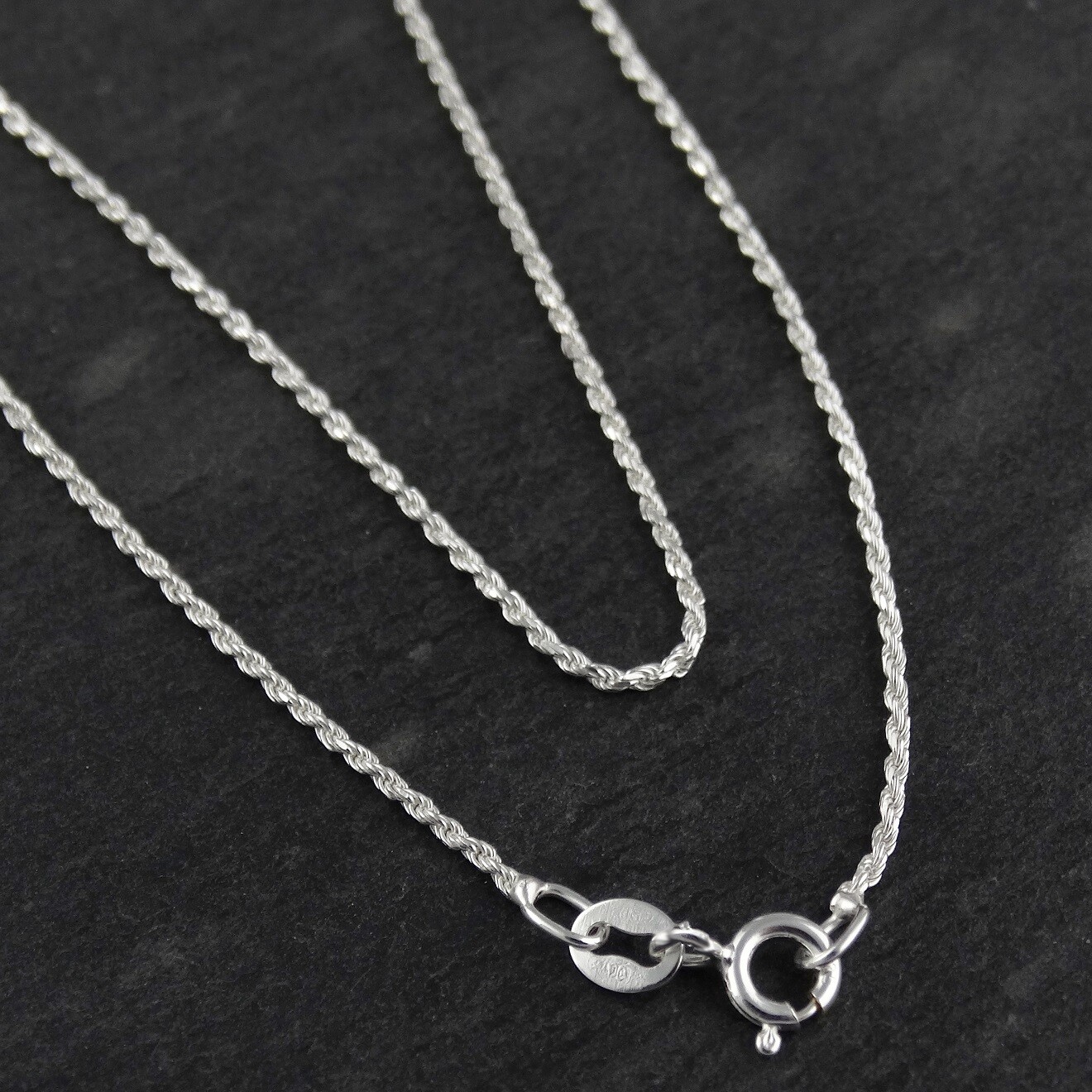 Sterling Silver Diamond Cut Rope Chain Necklace 1.1mm 025 Italy 16″-24″ NEW 925