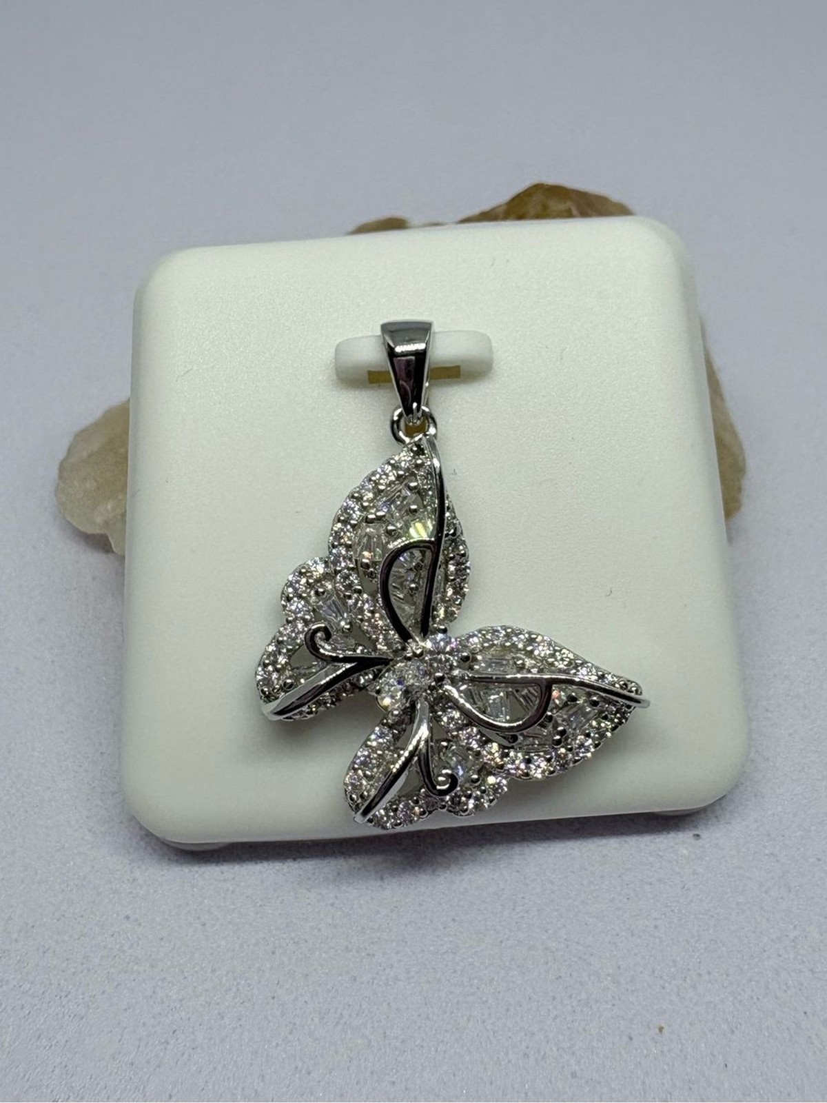 Sterling Silver 1.50CTW Moissanite Butterfly Pendant