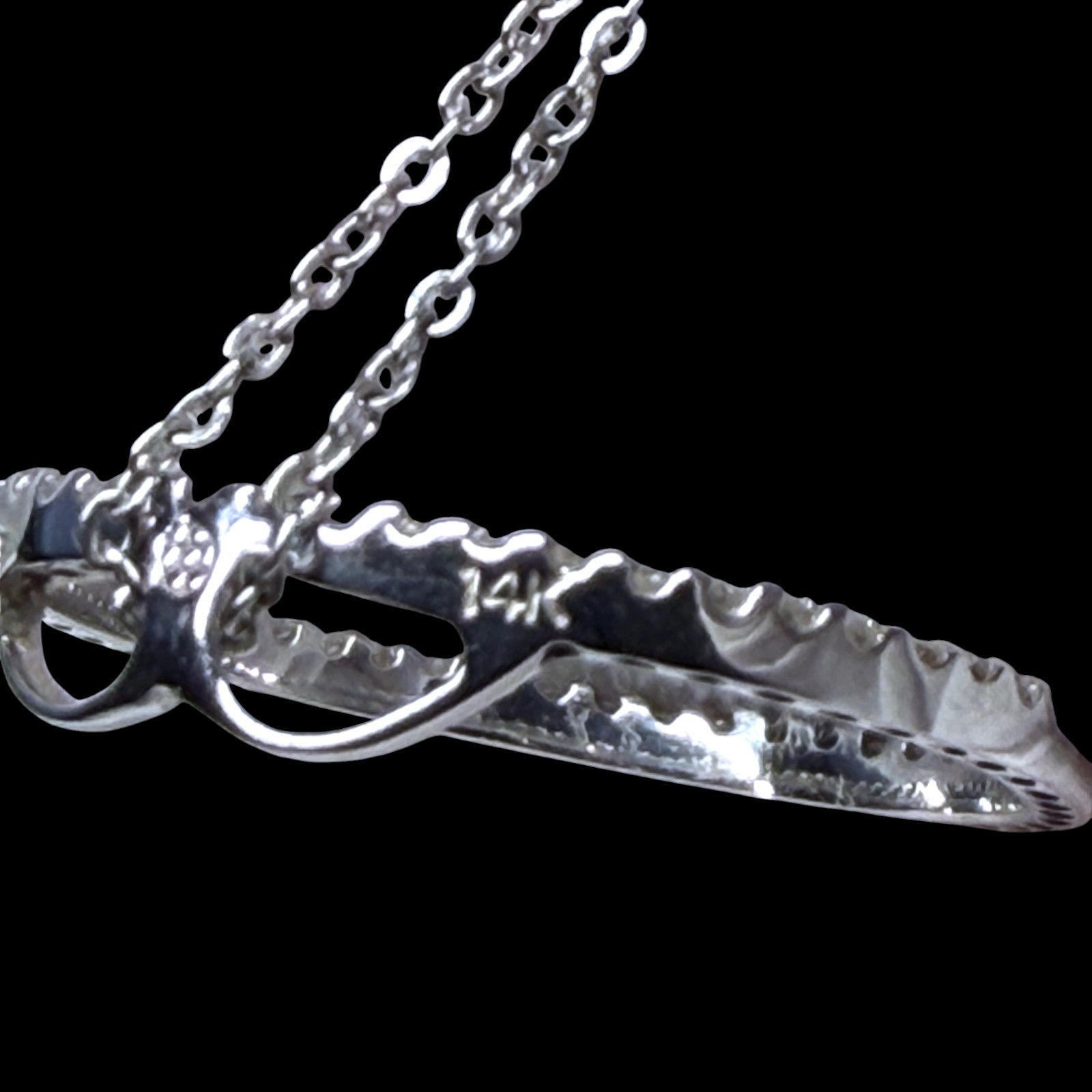 1990s 14K White Gold Pave Set Circle Pendant Necklace Italy Lobster Clasp 16in