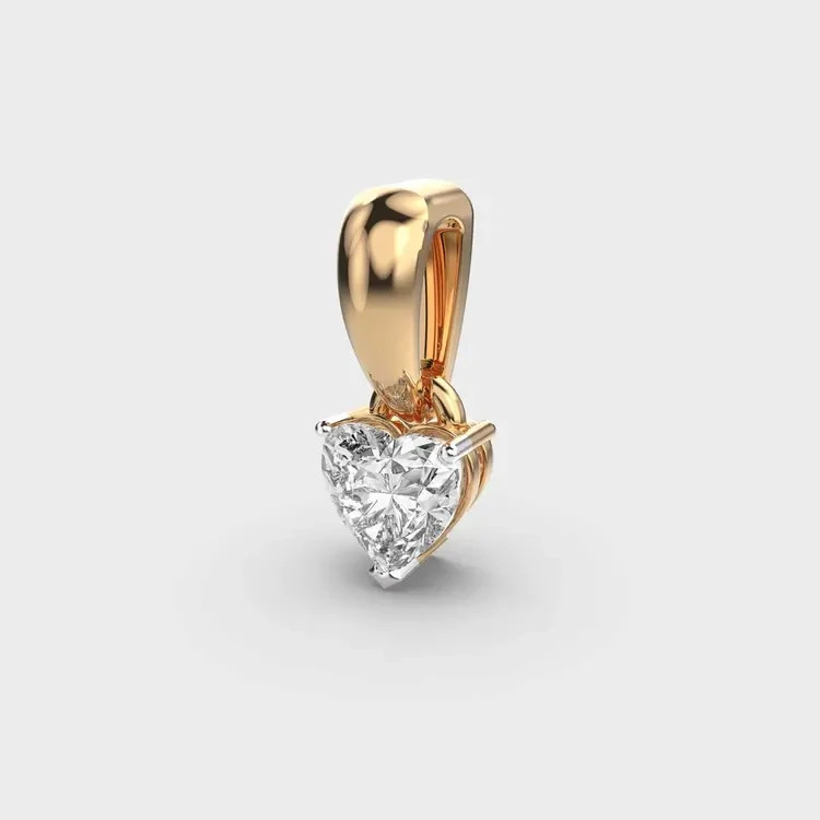 2.00 Ct Classic Heart Solitaire Pendant without Chain 14k gold plated