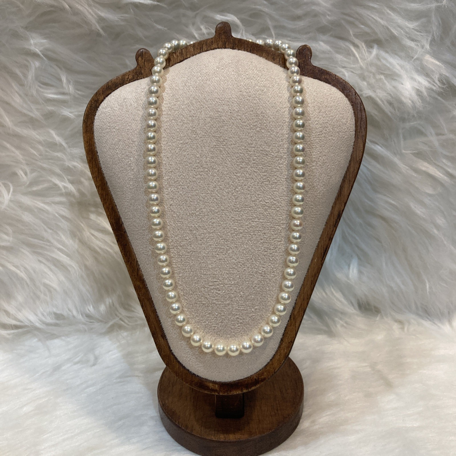 Akoya Pearl Necklace 6-6.5mm 42cm 24g Silver Clasp Excellent Japan