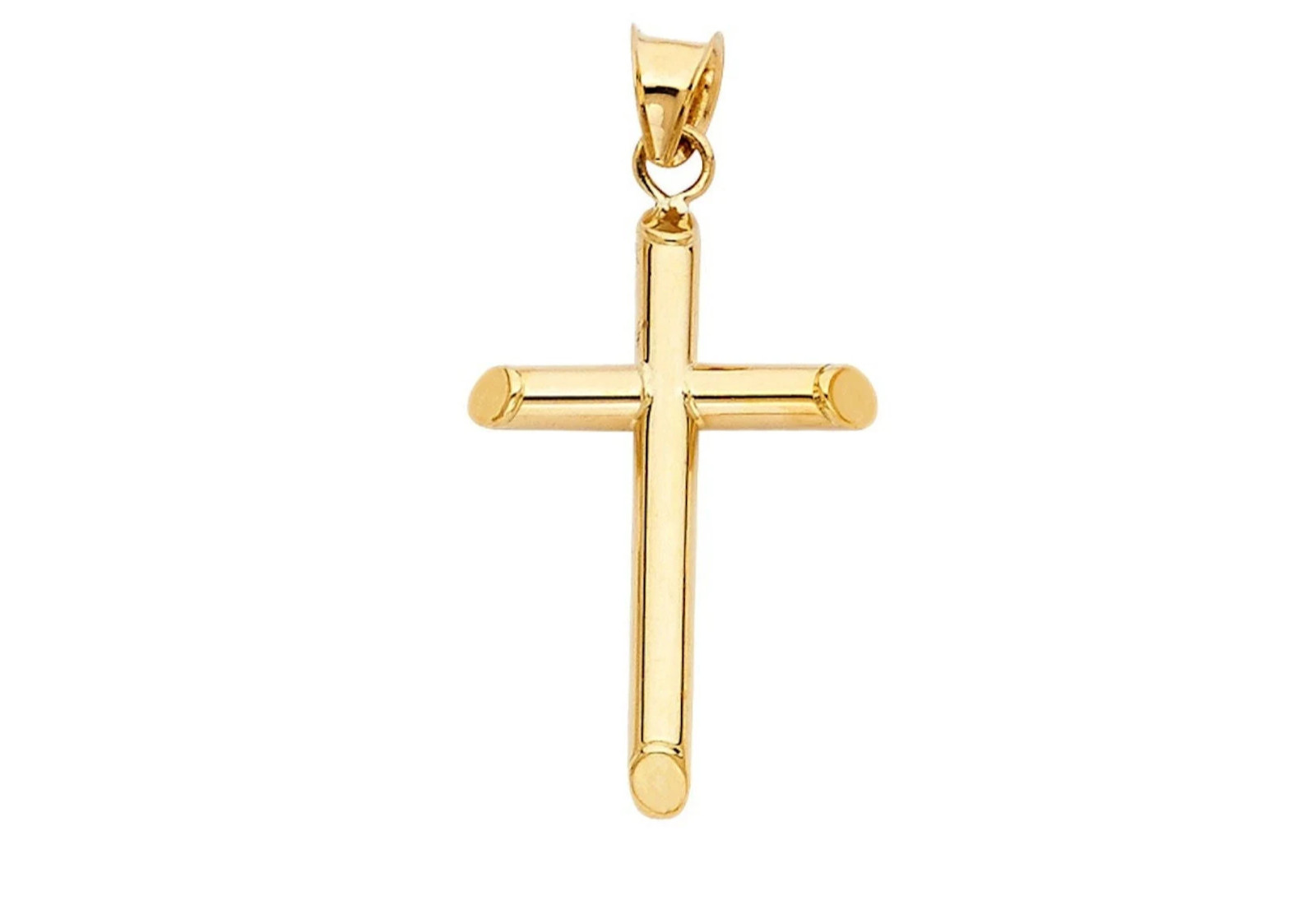 14K Real Gold Crucifix, 30mm / 1.18 inches Cross Pendant- 14K Gold Cross – PT881
