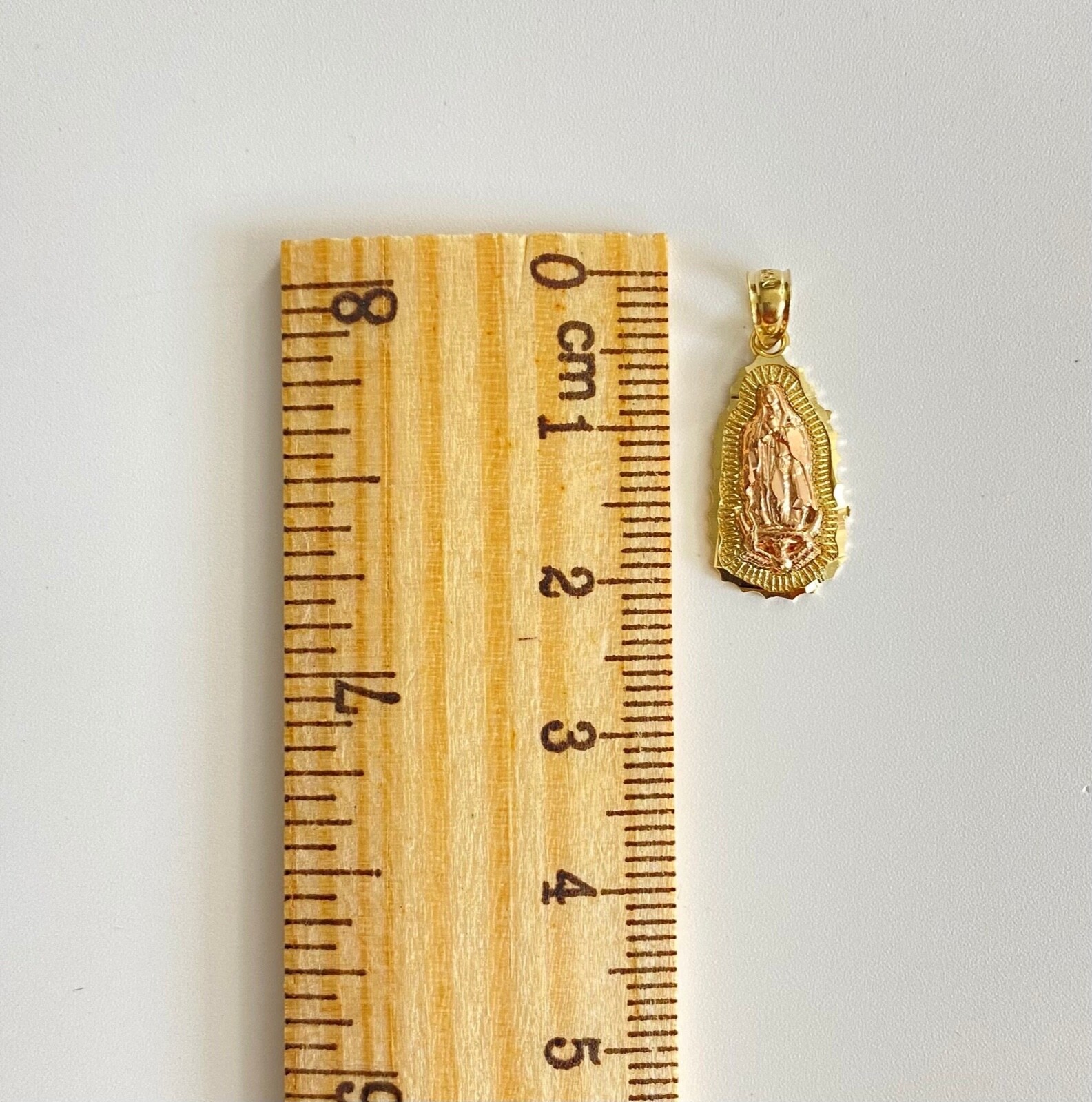 14K Solid Gold Virgin Guadalupe 22mm/0.8″ Pendant, 14k Gold Virgin Mary- PT1084