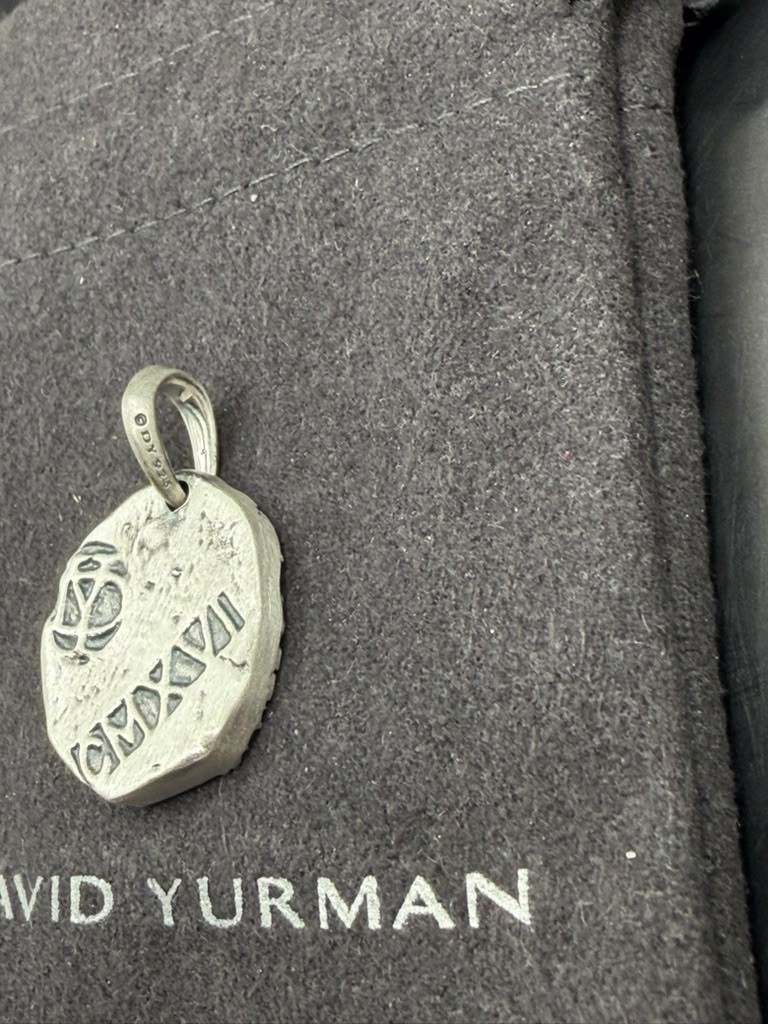 David Yurman Sterling Silver Shipwreck Coin Amulet Pendant