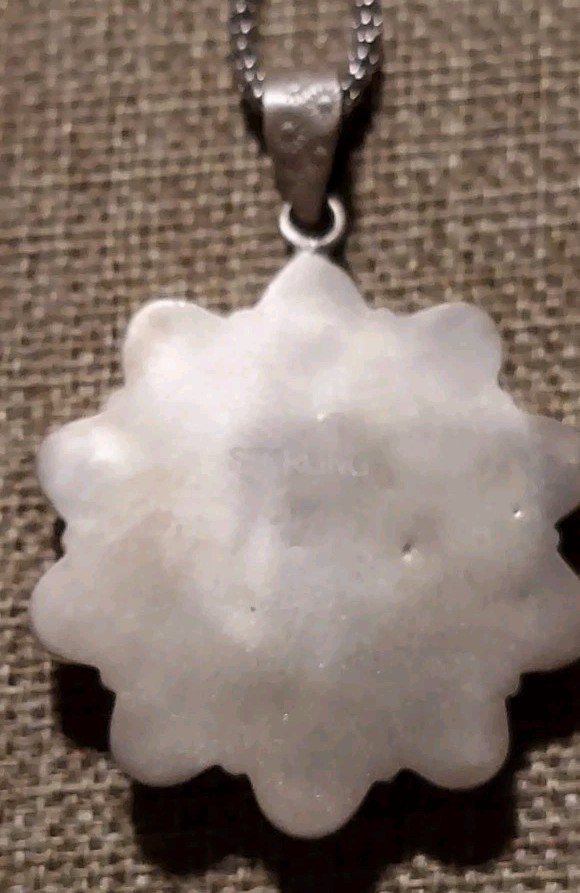 New HUGE Sterling Silver Natural Orange Spiny Cluster Pendant with Chain