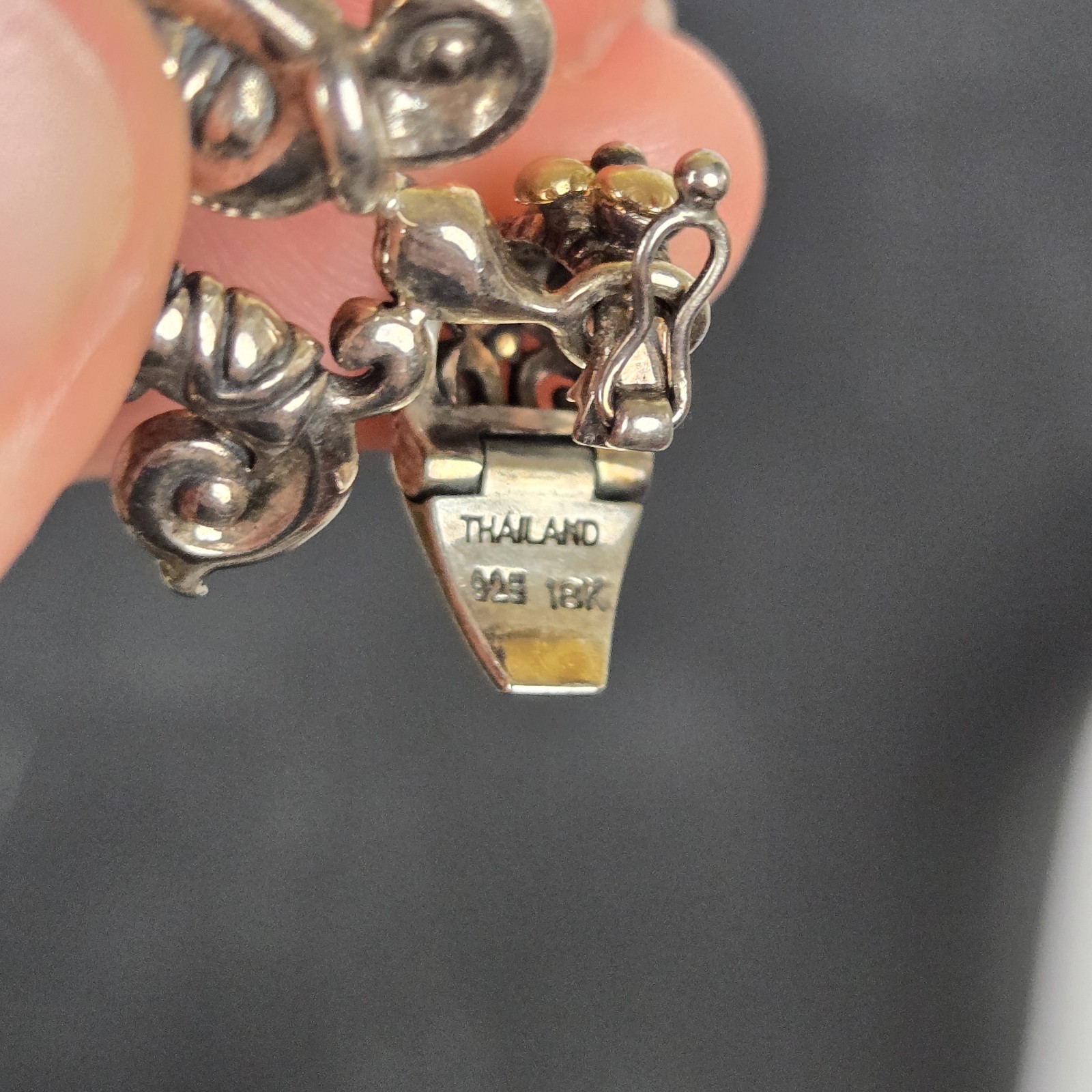 Barbara Bixby Thailand 18k & 925 Pearl Necklace And Initial H Pendant