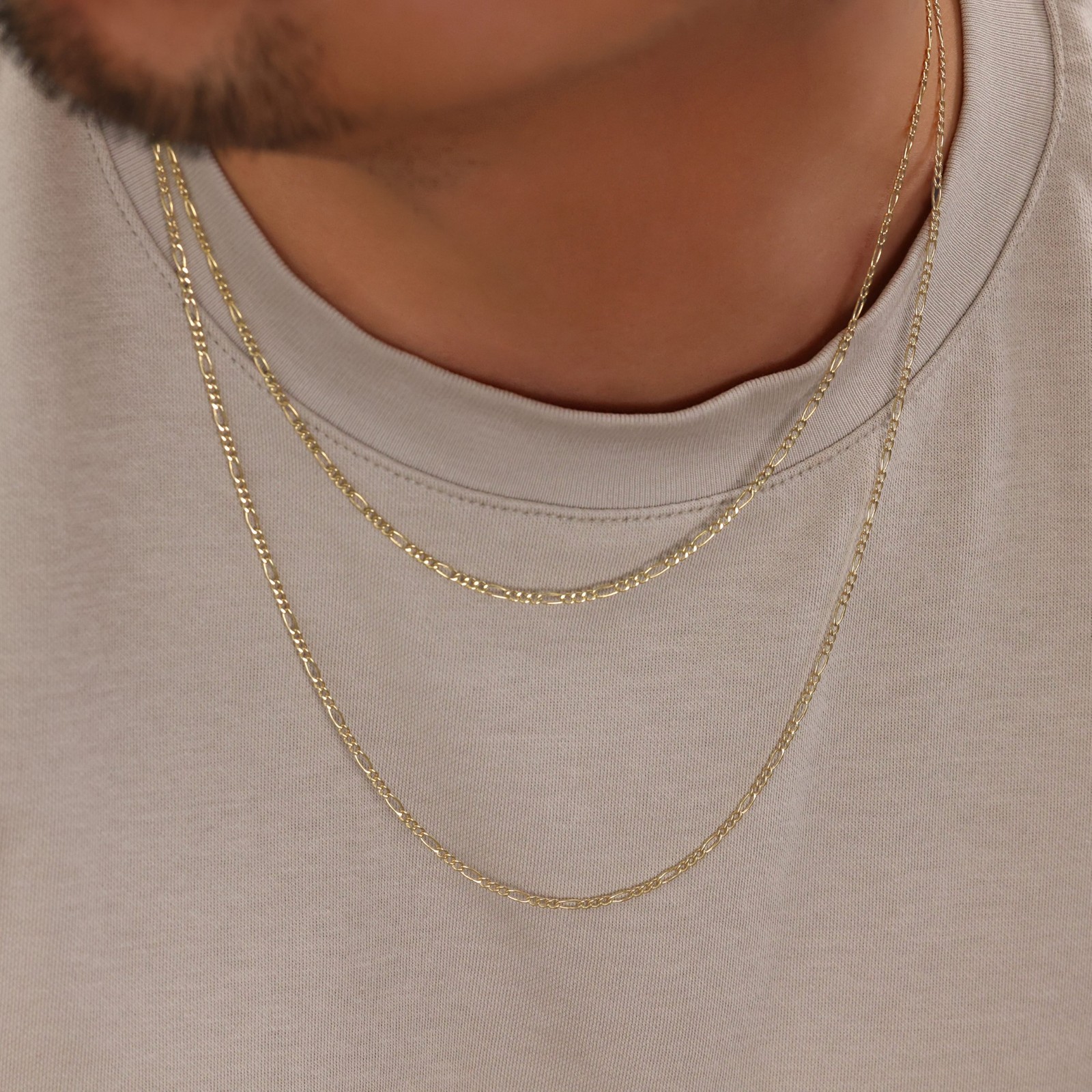 14K Yellow Gold 2mm Figaro Chain Link Italian Necklace Mens Womens 16″- 24″