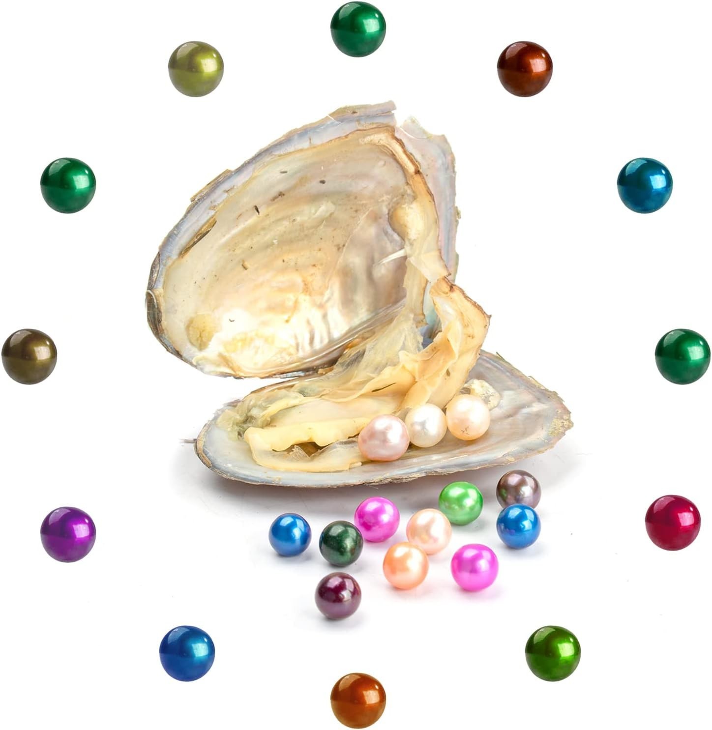 50PCS Akoya Oysters Natural Real Pearl Freshwater Pearl Gfit 7-8mm Vacuum Pack