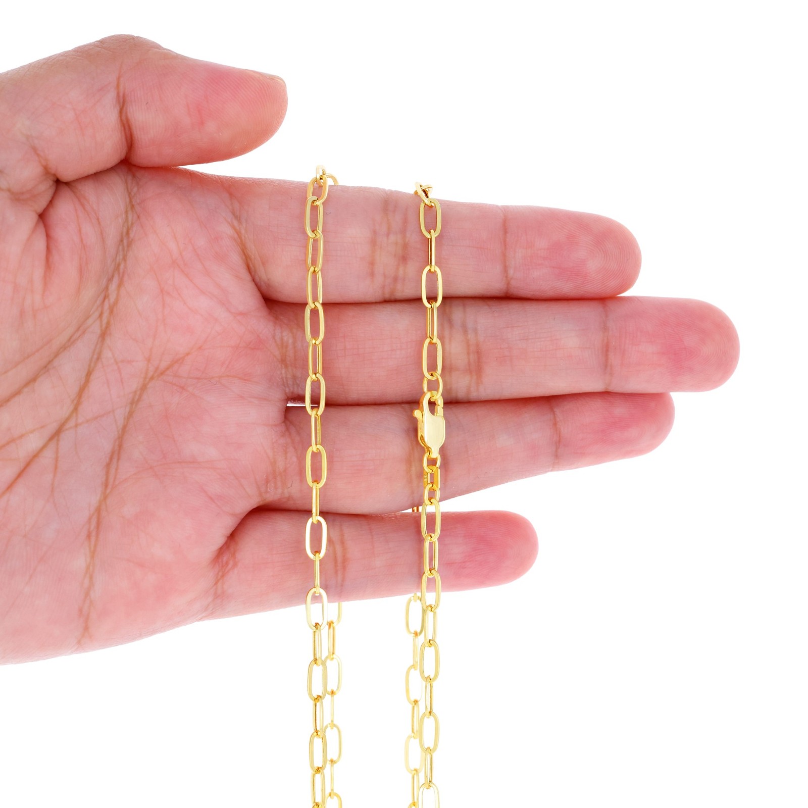 10k Yellow Gold Paperclip 2mm-7mm Chain Cable Rolo Bracelet Mens Womens 7″ – 8″