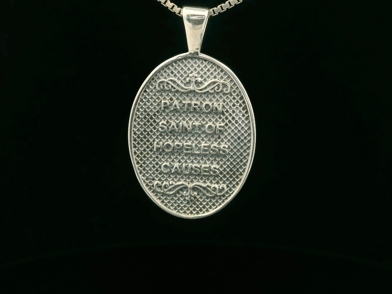 925 Sterling Silver Two-Sided Saint Jude Necklace