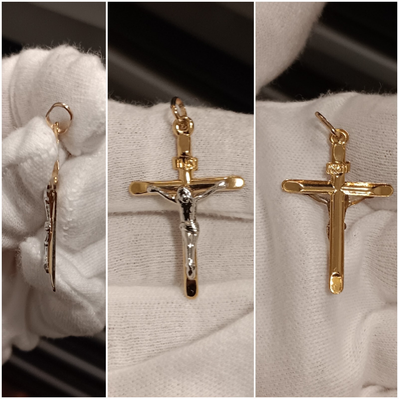 10k Gold Necklace Pendant Crucifix Cross Yellow White Gold New solid real 10kt