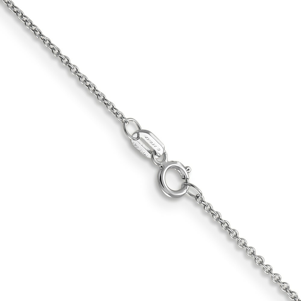 16″ 14K White Gold .9mm Cable with Spring Ring Clasp Chain Necklace