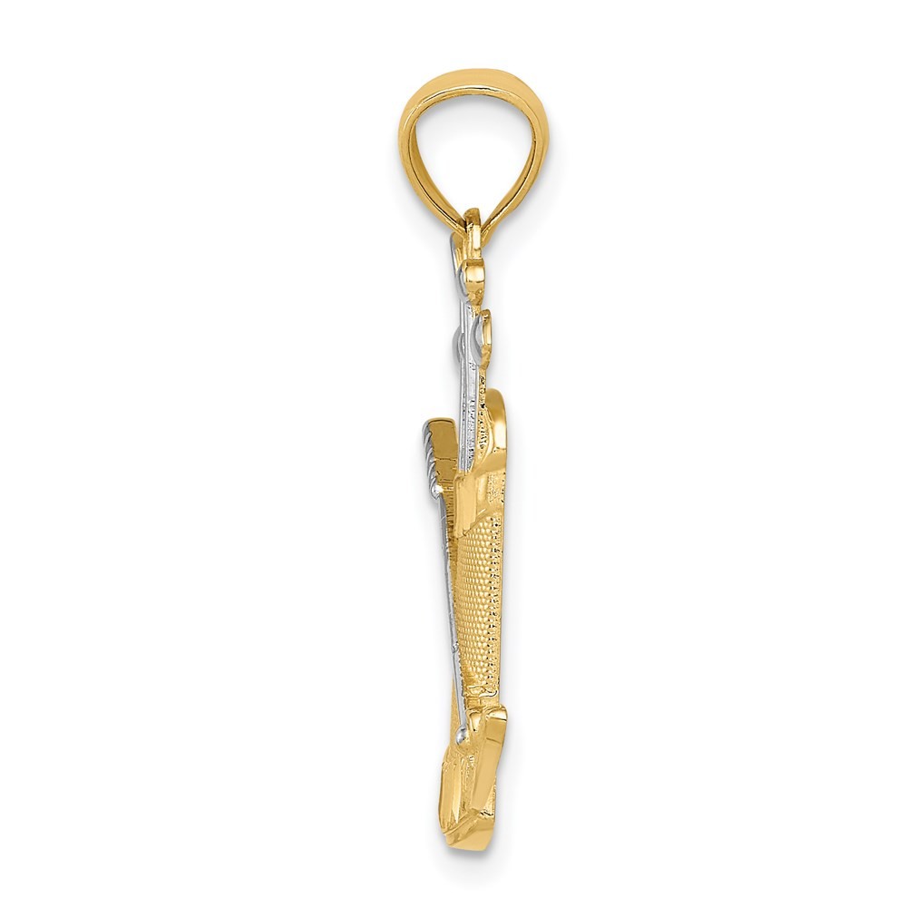 14k Two-tone Gold Golf Bag Pendant for Women 1.14 gram, L-1.11 In, W-0.75 In