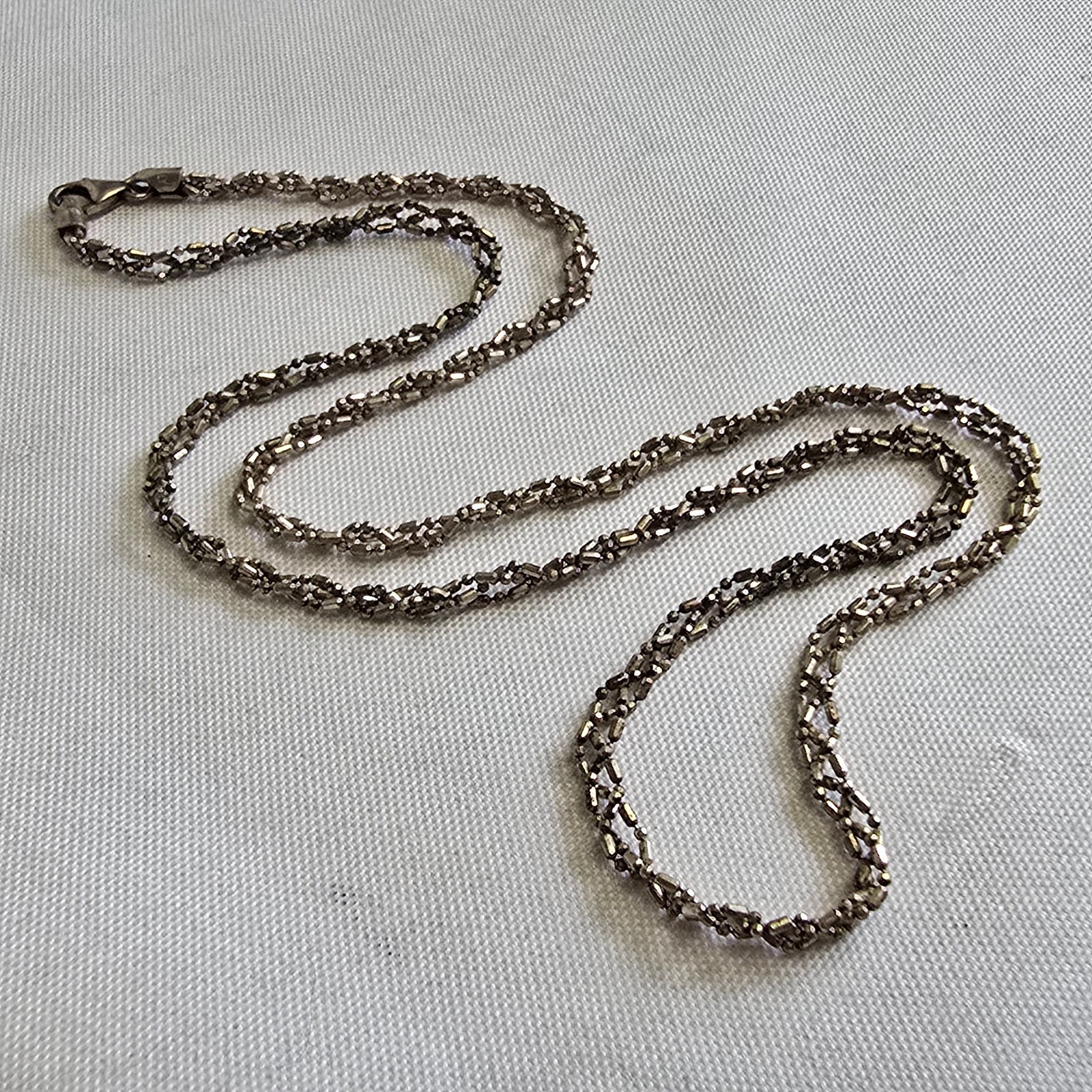 Sterling Silver Necklace 9.41g Fine Jewelry 23.5″ Unique Chain Lobster