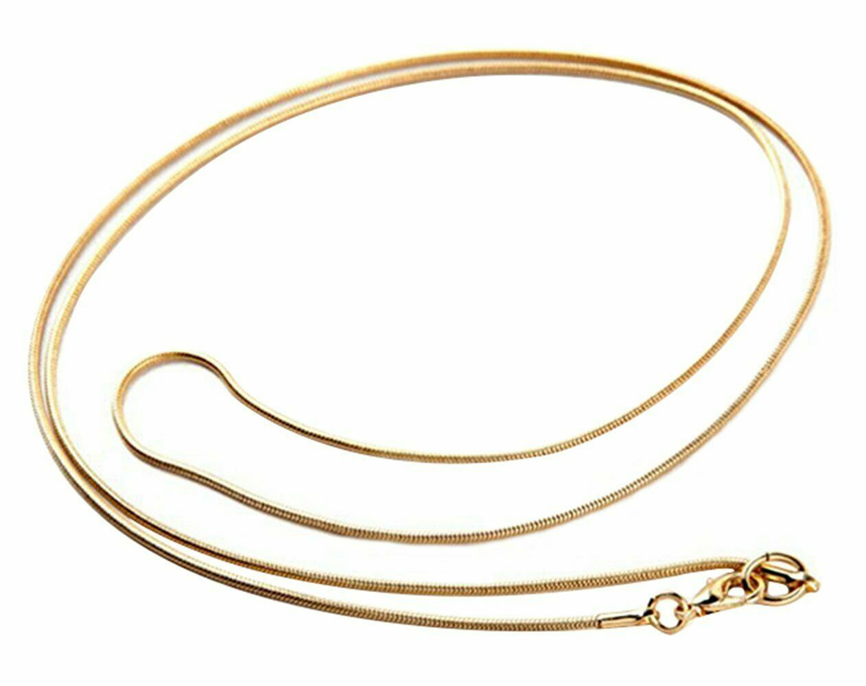 Genuine 18K Yellow Gold Filled 36″ 1.2mm Thin Snake Chain Necklace, Nickel-Free