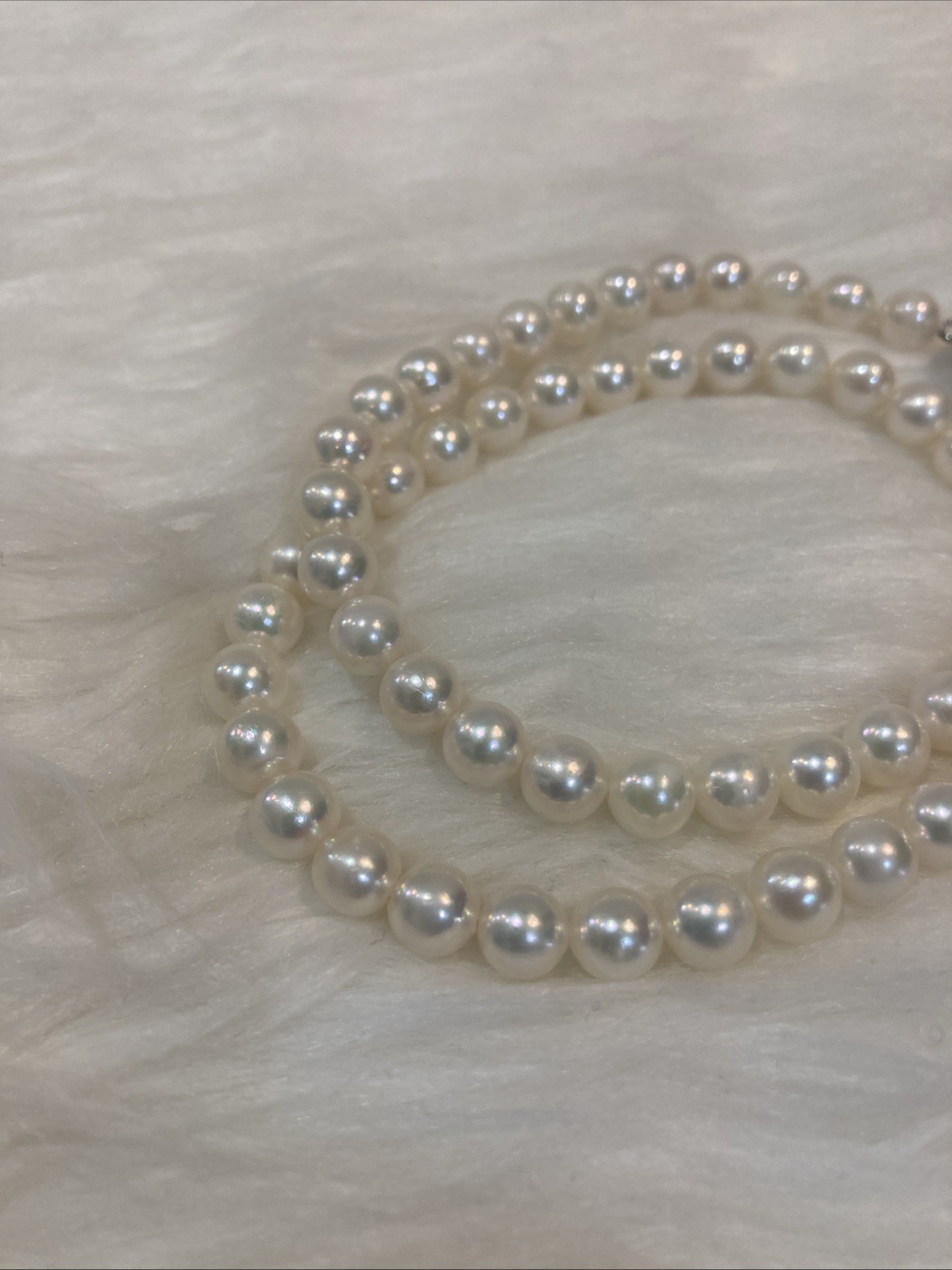 A02 Japanese Akoya Pearl Necklace 6.7-7mm 43cm Silver Clasp White Pearl
