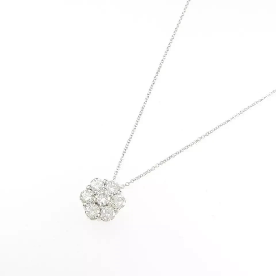 1.20Ct Round Cut VVS1 Diamond Flower Pendant 14K White Gold Finish18″ Free Chain