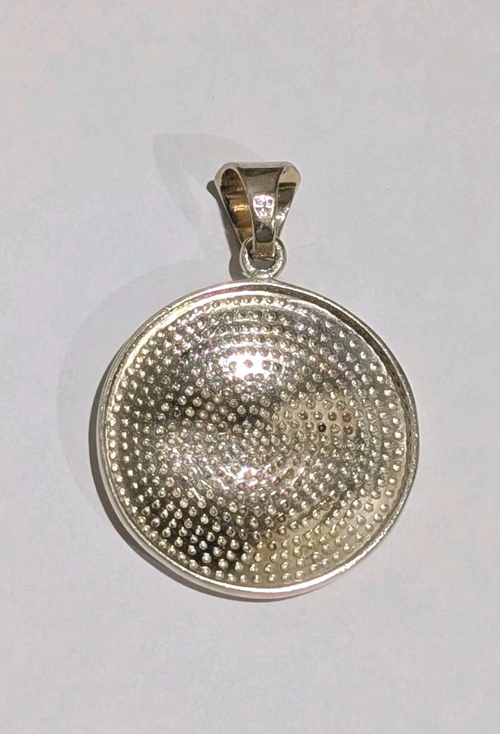 Vtg Silpada Dimpled Textured Solid Sterling Silver Reversible 2.25″ Pendant 14Gr