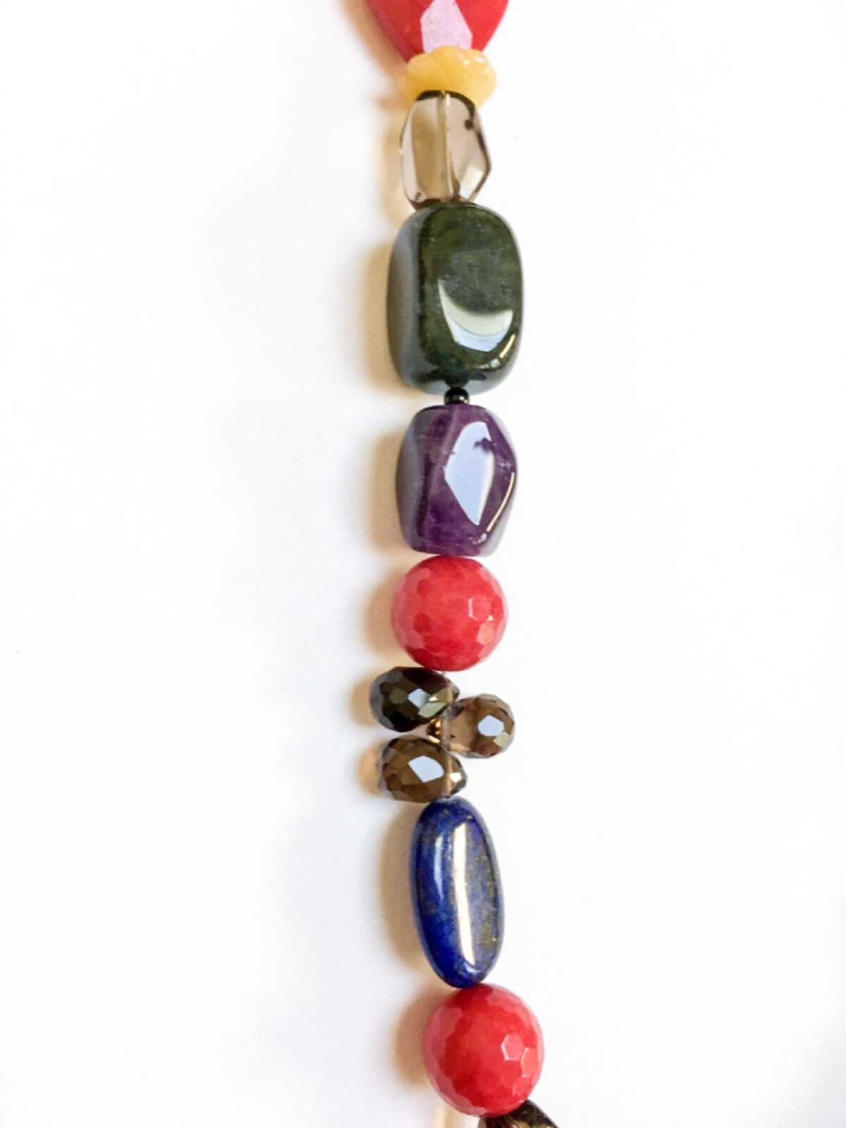 ABEL Raspberry Quartz Multi-Stone Necklace Sterling 20” Amethyst VERY GOOD COND