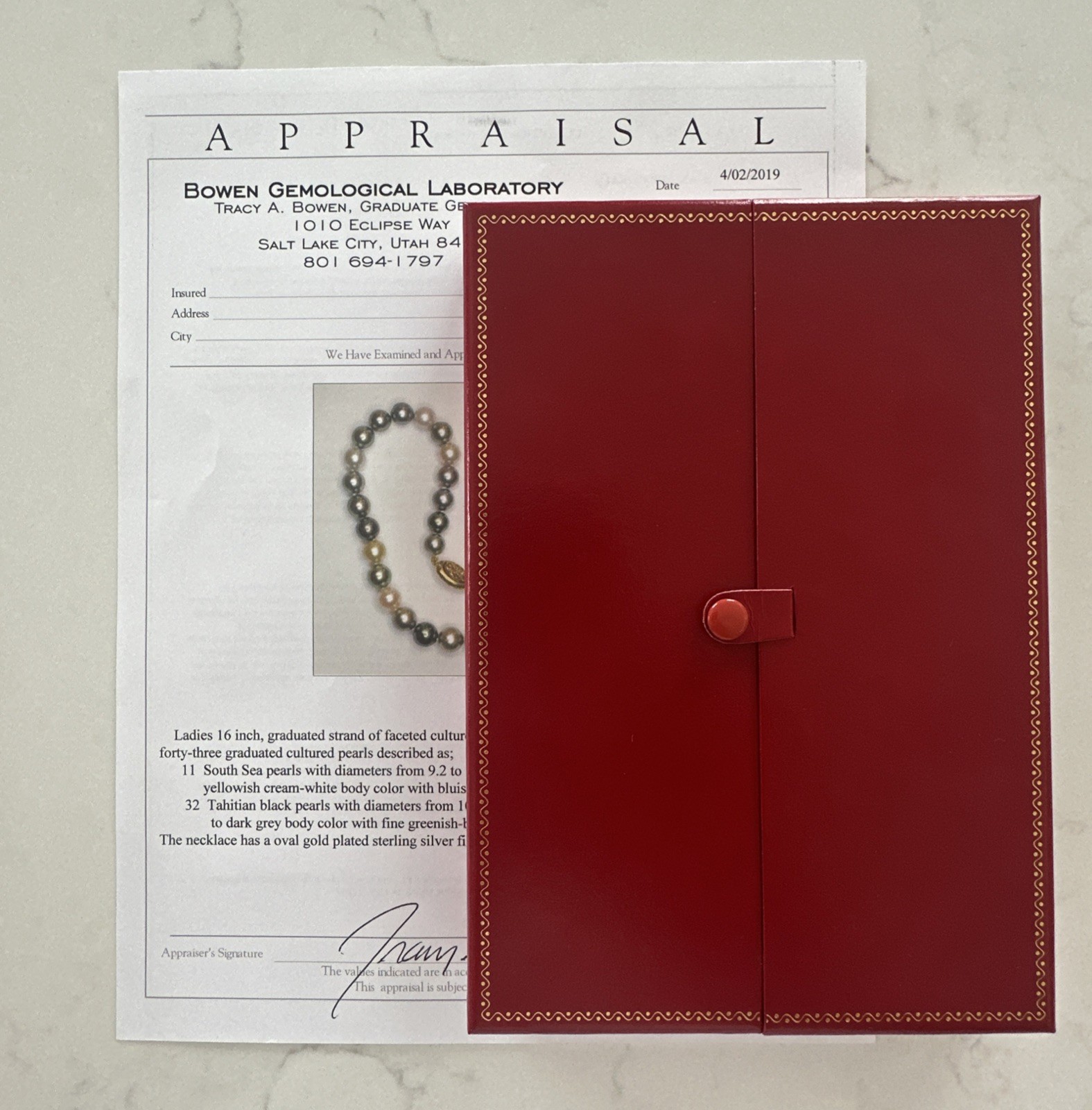 16″ South Sea & Tahitian Pearl Necklace – Graduated 43 Pearls – Appraised $7,250