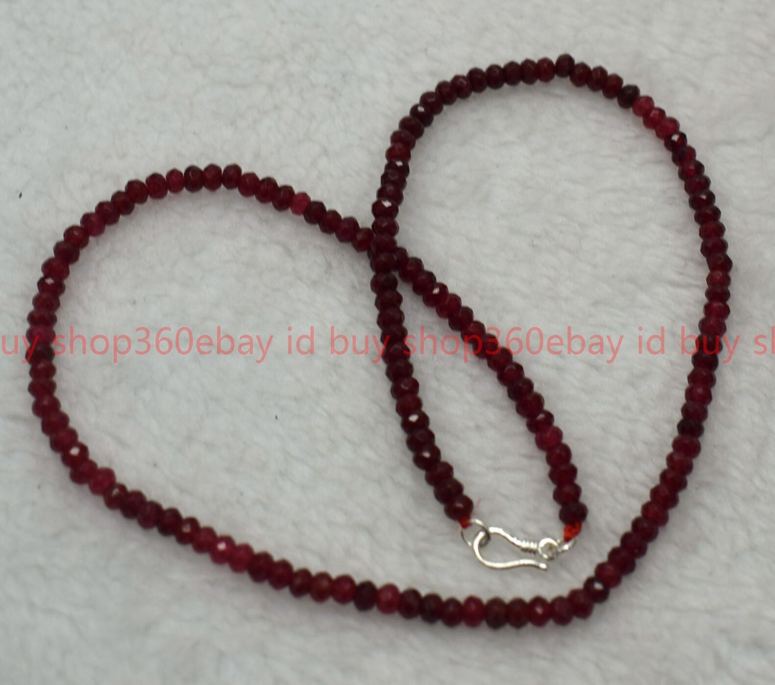 Natural Fashion 2x4mm Faceted Red Jade Rondelle Gemstone Beaded Necklace 16-28in