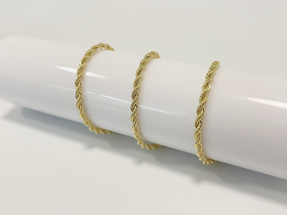 10K Yellow Gold SOLID Rope Chain Necklace Diamond Cut Real Gold 4mm 20inch