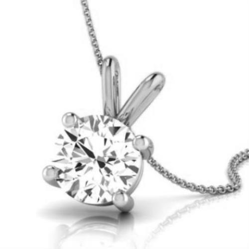 IGI Diamond Pendant VVS2 D Round 1.50 Carat Lab Created 14k White Gold Eye Clean