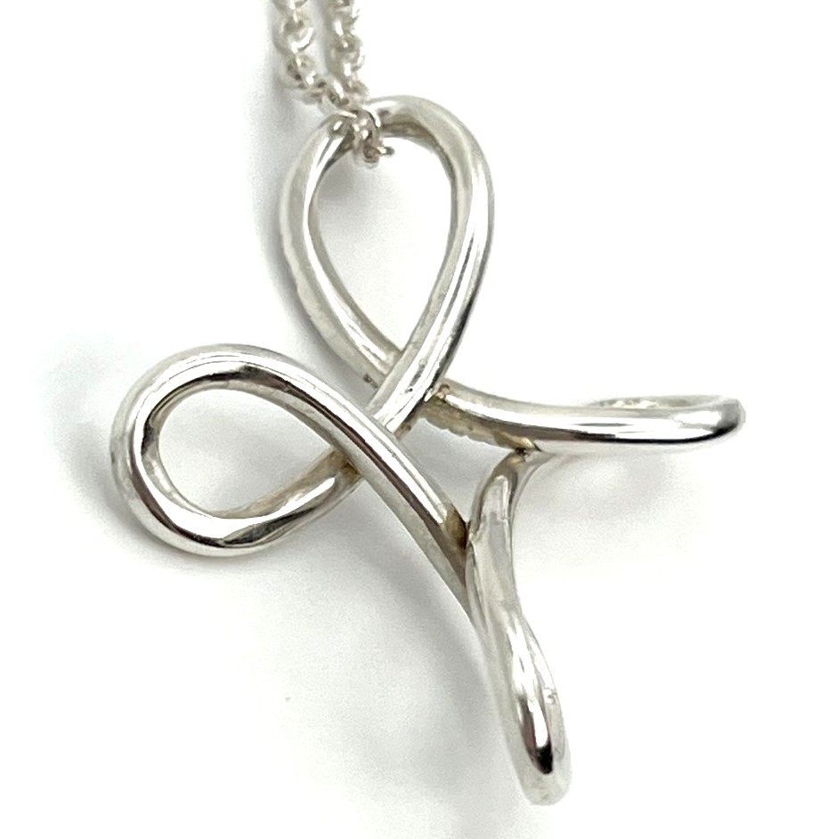 Tiffany & Co. Infinity Cross Pendant Long Necklace 925 Sterling Silver Japan