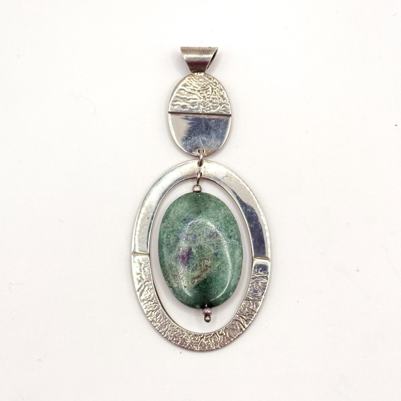 Dominique Dinouart DDD Sterling Silver 925 Green Zoisite Gemstone Dangle Pendant