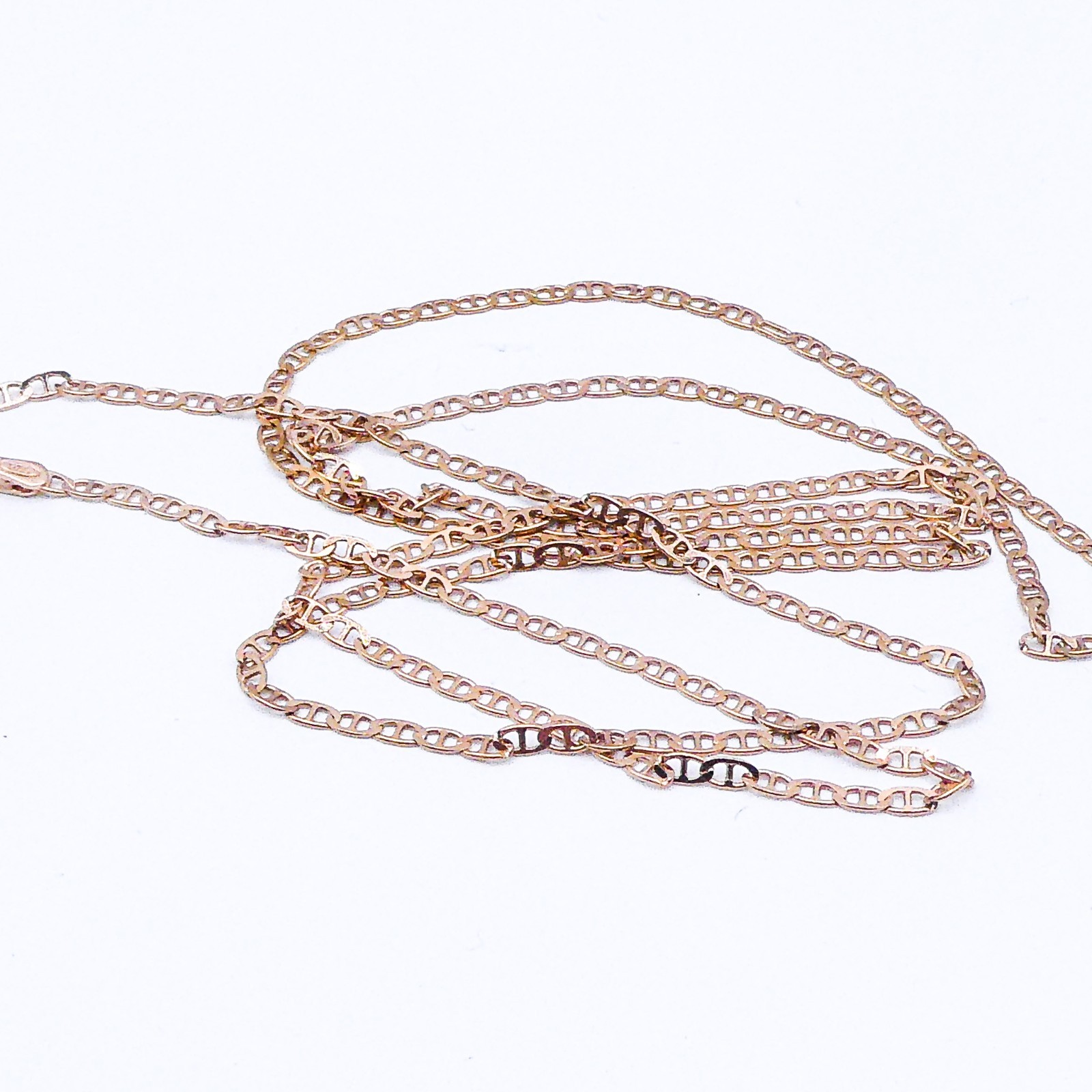 Rose Gold Over Sterling Silver Mariner Chain 22″ Mens Womens Necklace