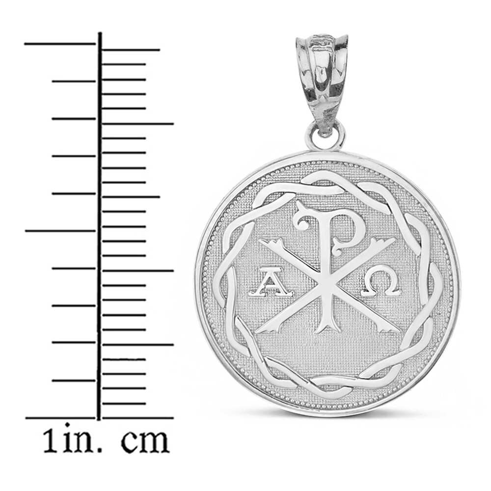 Gold Ancient Christian Chi Rho Px Symbol Disc Pendant(Yellow/Rose/White)