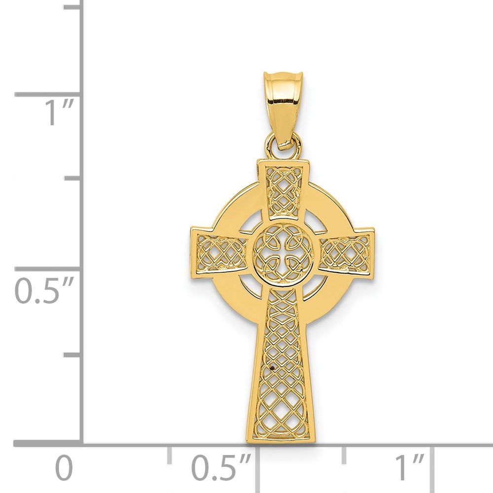14K Yellow Gold Celtic Cross Pendant L-26 mm W-13 mm, 1.2gm