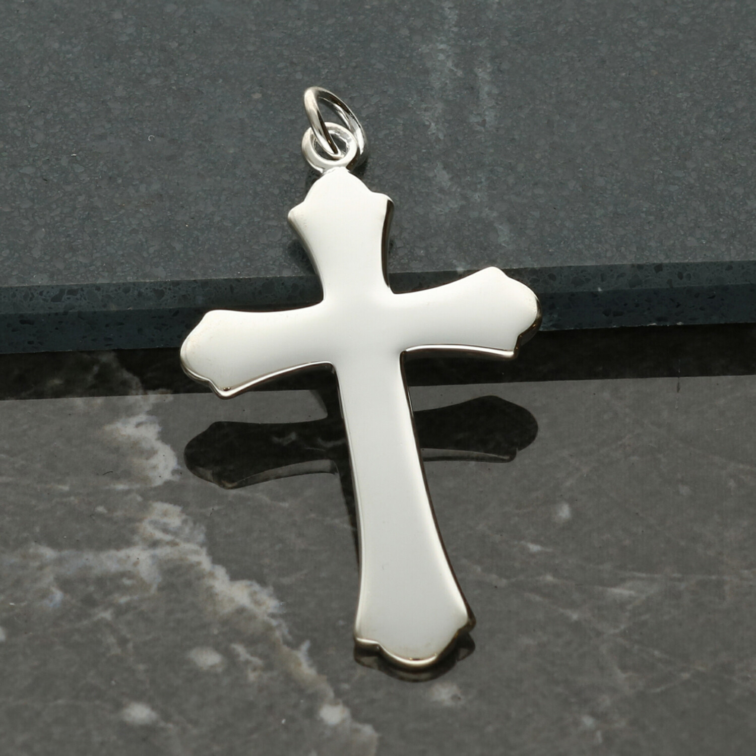 925 Sterling Silver Polished Papal Cross Pendant and Optional Chain in Gift Box