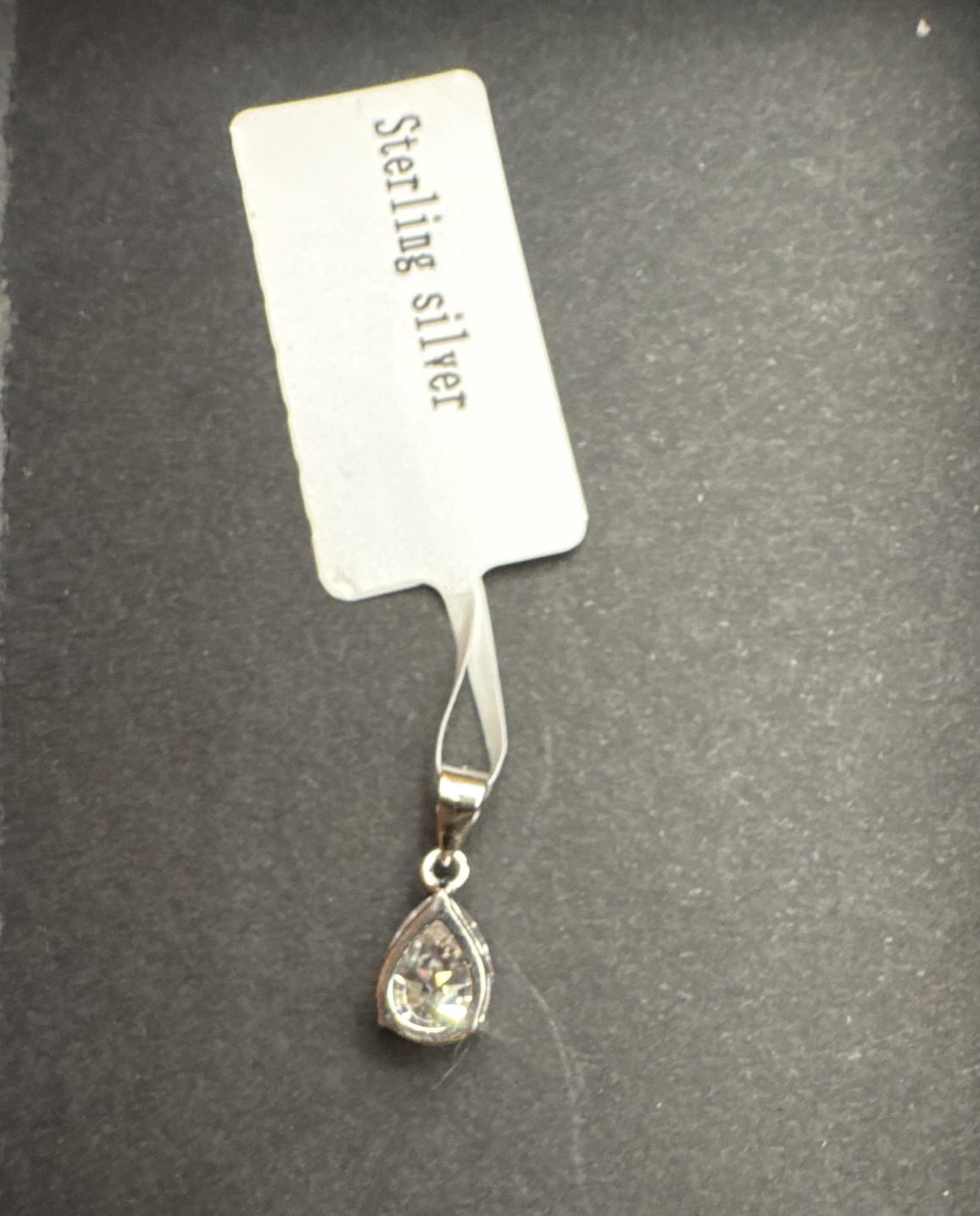 GRA 925 Sterling Silver Pear Moissanite Pendant White/Colorless 1.25 ctw