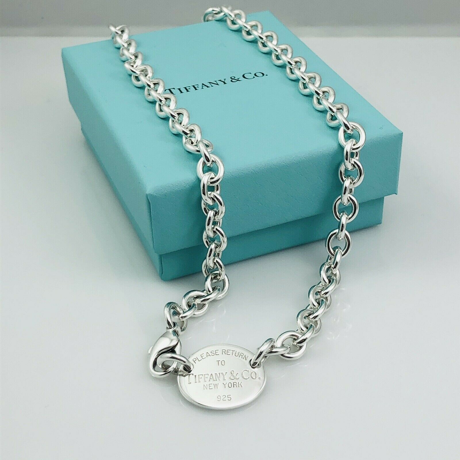 Tiffany Oval Tag Choker Necklace Extension Links Extra Chain Repair Lengthening