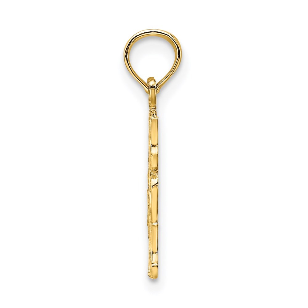 14k Yellow Gold #1 MOM Charm Pendant 0.58gm L-0.78 in,W-0.41 in
