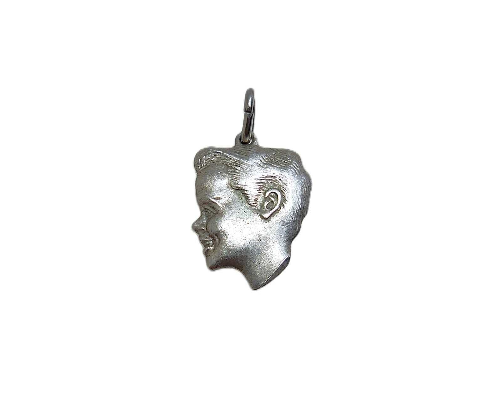 A & Z 925 Sterling Silver Vintage Boy Profile Charm Pendant