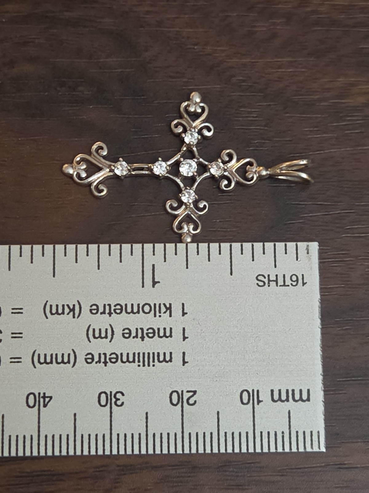 Sterling Silver Cross Pendant With Crystals 925