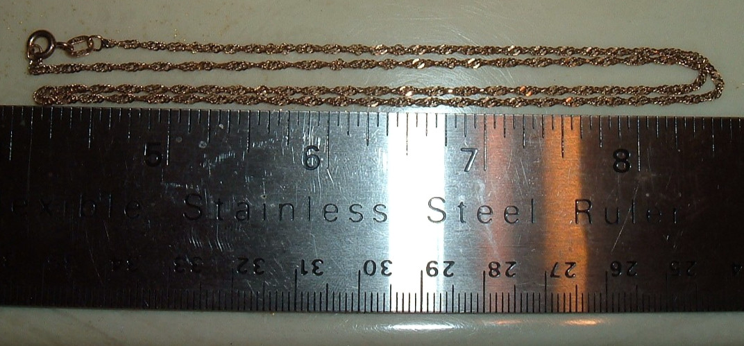 Stamped Solid 10K Yellow Gold Italy Chain Necklace 18 inch 5MM Ring Clasp 1.87g