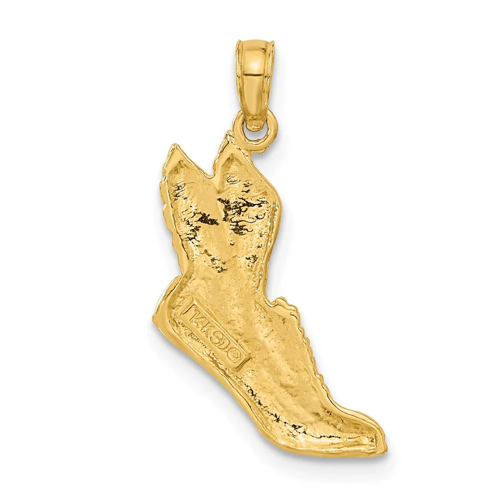 10K / 14K Yellow Gold Polished Running Shoe Pendant