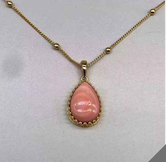 Suberb natural set of pink queen conch pearl pendant earring
