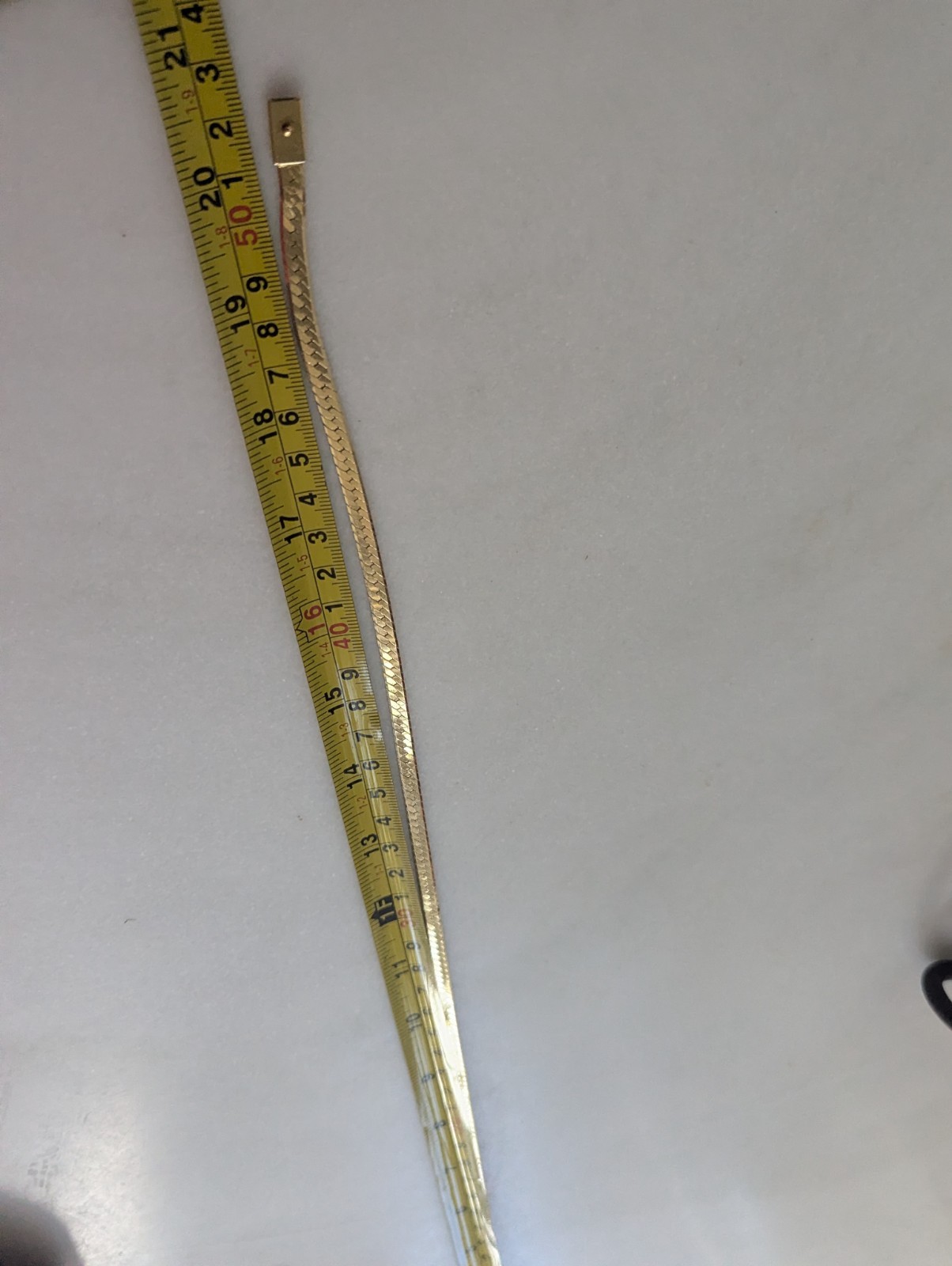 14k yellow gold necklace 20″ Italian herringbone link Wide chain vintage 29 gram
