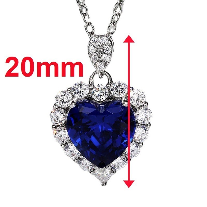 925 Sterling Silver Womens Tanzanite Gemstone Heart Necklace D304