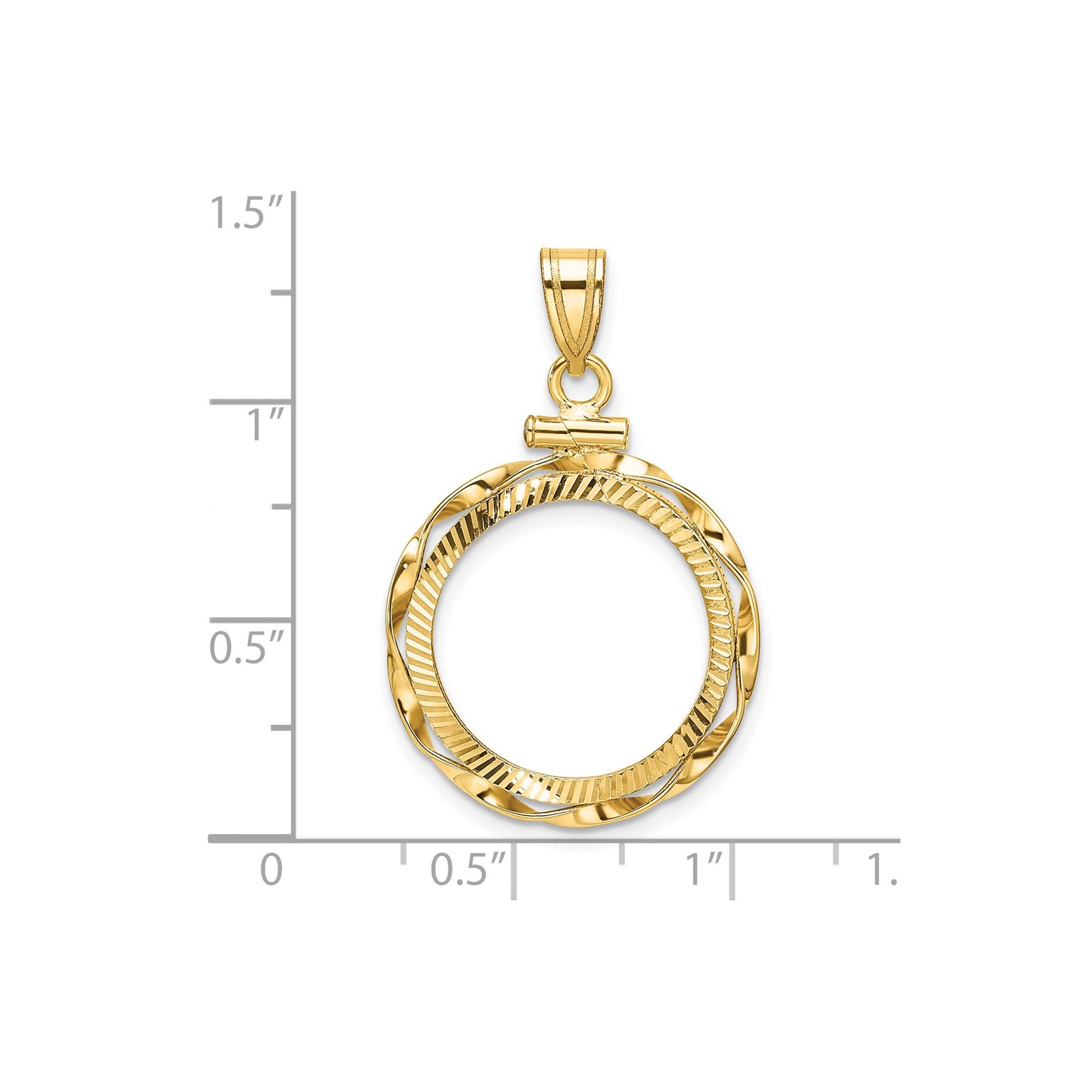 $2.50 Indian Head Quarter Eagle Coin Bezel 18mm Screw Top 14k Yellow Gold