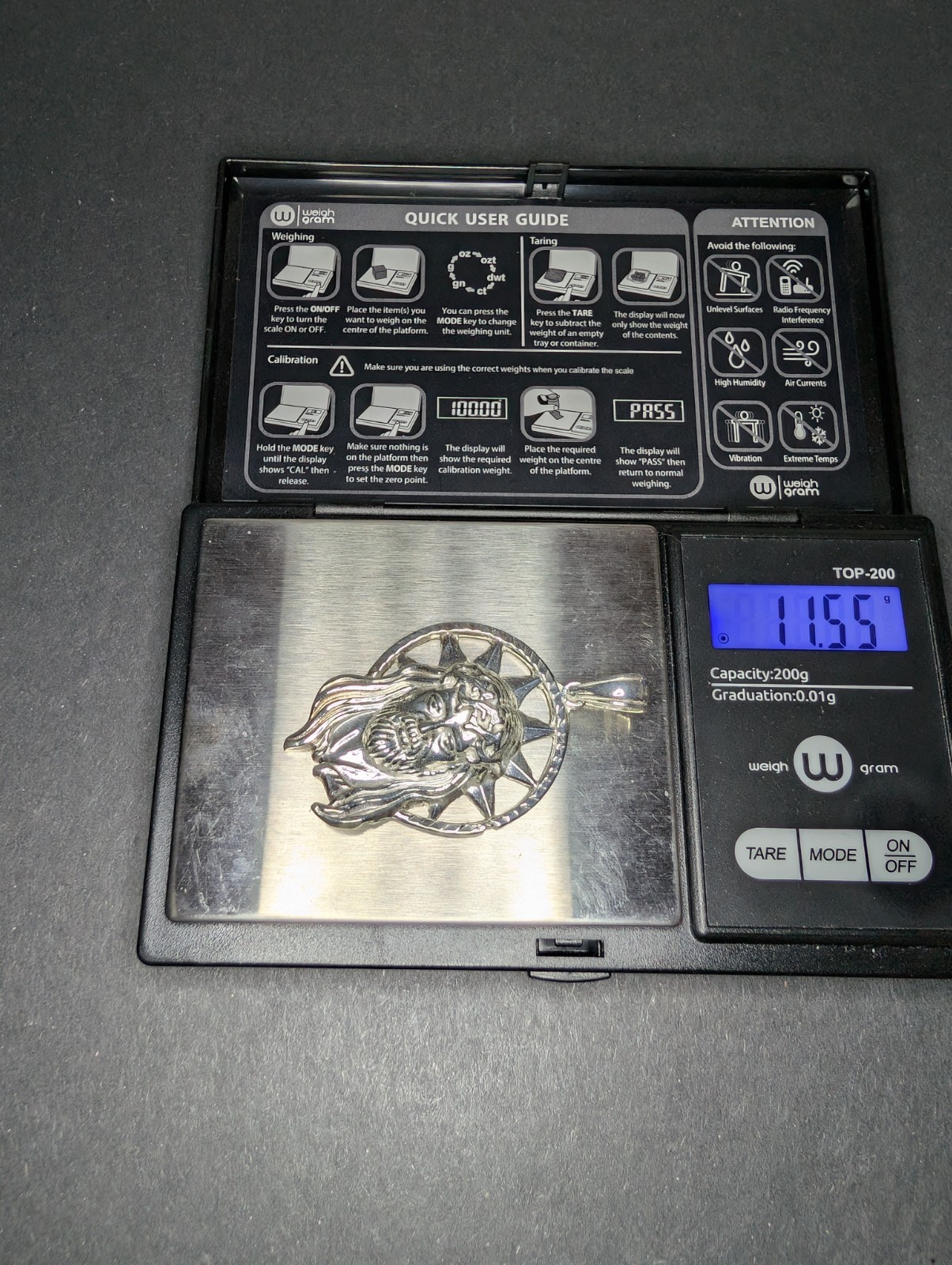 Solid 925 Sterling Silver Jesus Piece with Starburst Halo